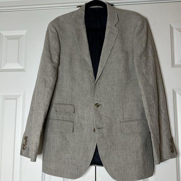 J. Crew Ludlow Ormezzano linen blend blazer Sz40R Grey - Picture 2 of 15